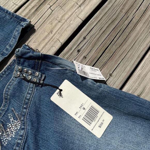 Vintage Y2K Plush Rhinestone 2 Piece Women’s Wide Leg Set Outfit - Picture 5 of 10